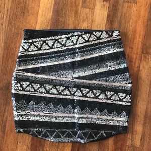 Express sequin mini skirt